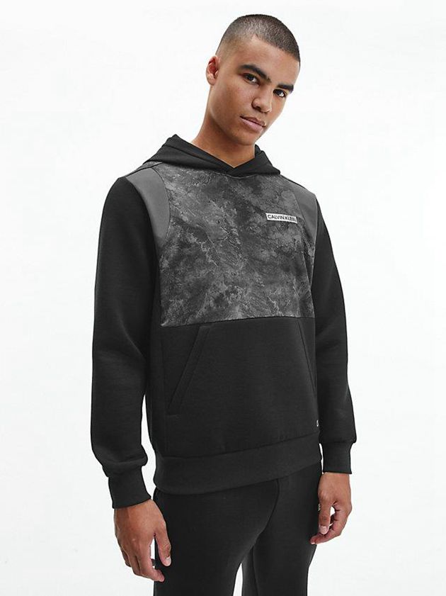 Calvin Klein USA Printed Logo Mens Hoodie Black 7584692-JG